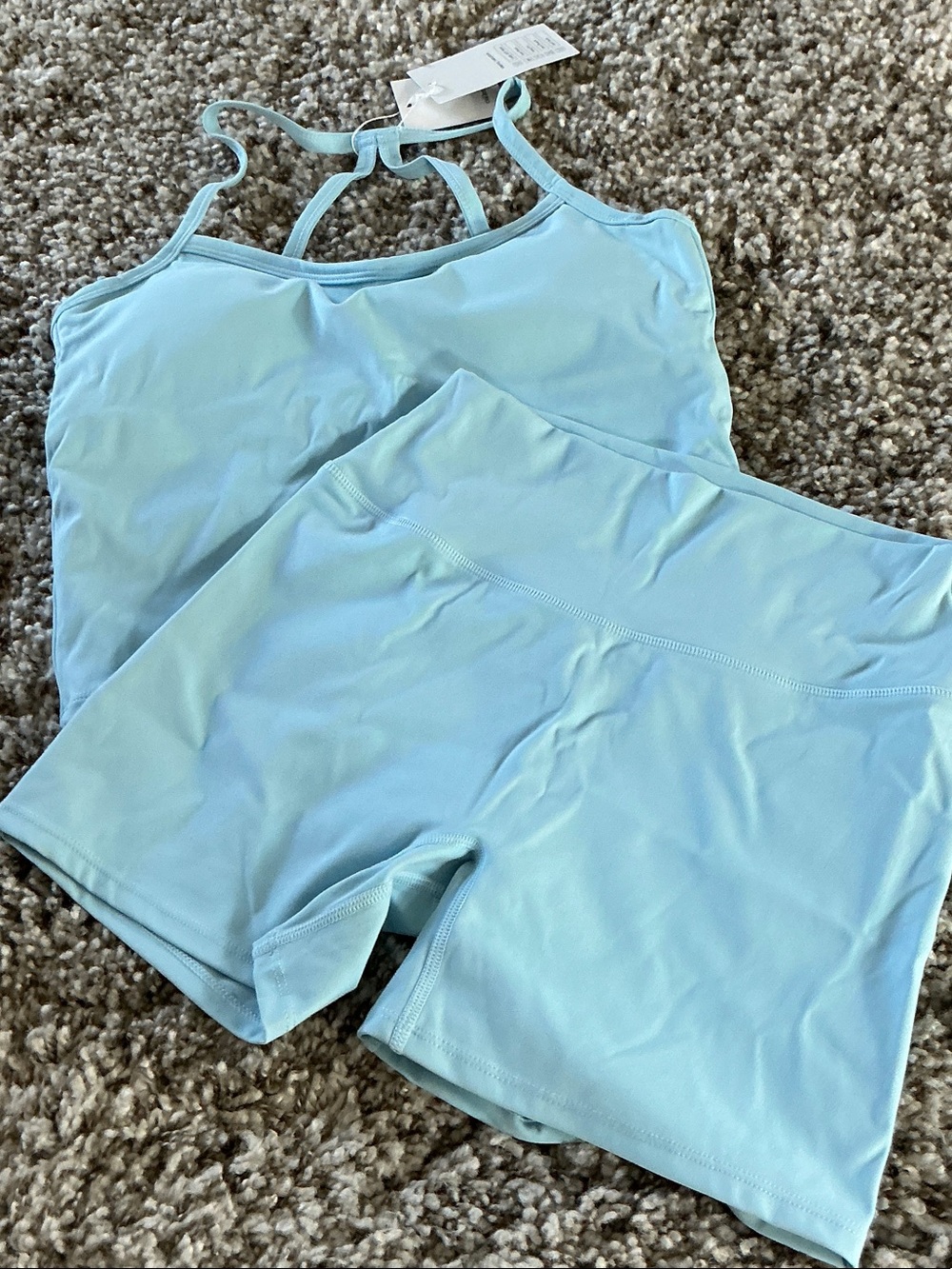 NWT Light Blue Strappy Cami and Bike Short Set - Women’s Intimates & Sleepwear